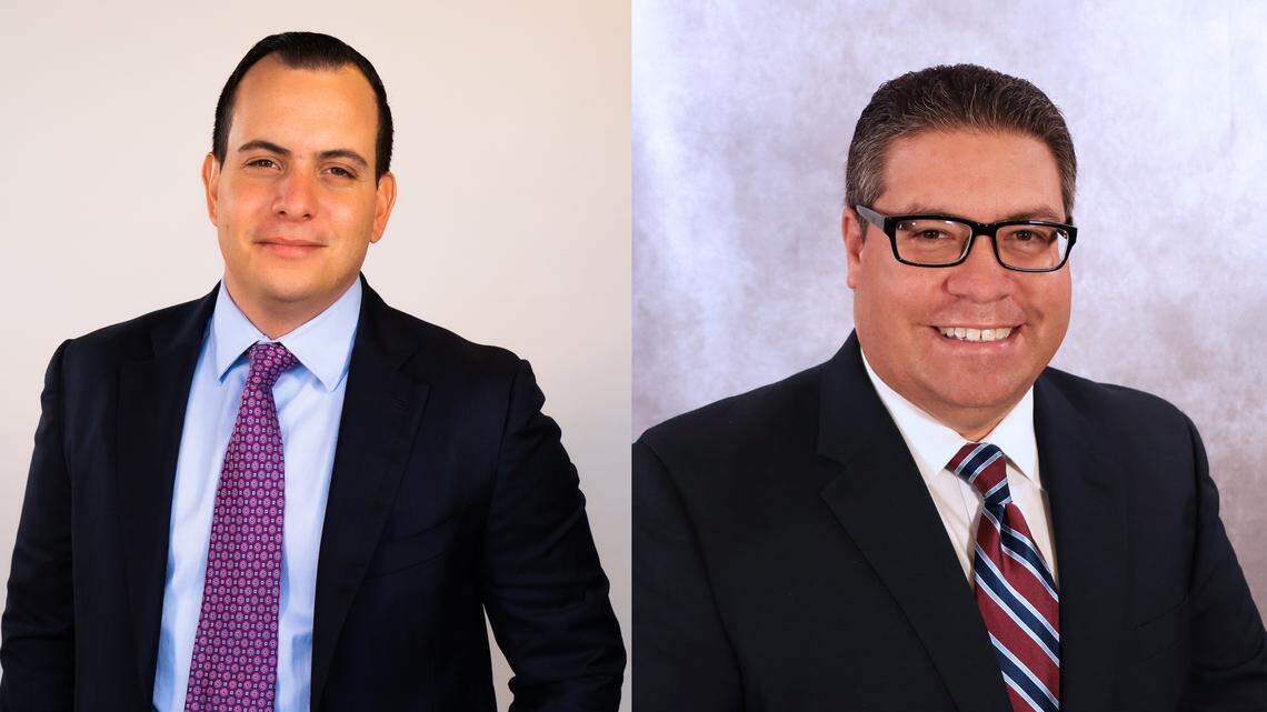 Ariel Fernandez (right) built a large online following through his popular blog, Gables Insider. In the race for Coral Gables City Commission, he faces attorney Alex Bucelo, who’s received endorsements from the current and former mayors.
