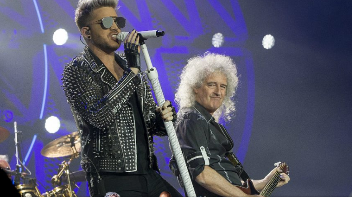 Adam Lambert and Brian May of Queen.