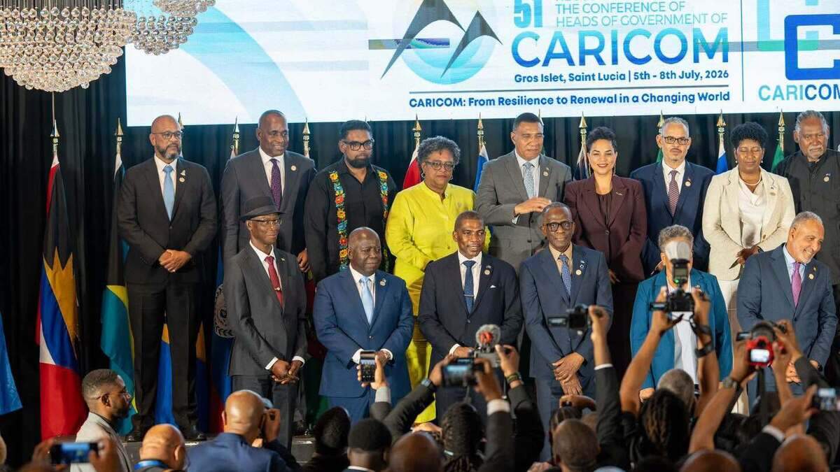 Caribbean leaders opened a four-day summit in St. Lucia on Sunday, July 5, 2026, once more seeking to project unity over division.