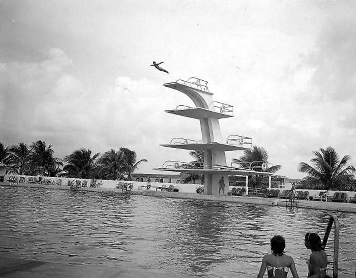 A high dive at the first Deauville in Miami Beach.