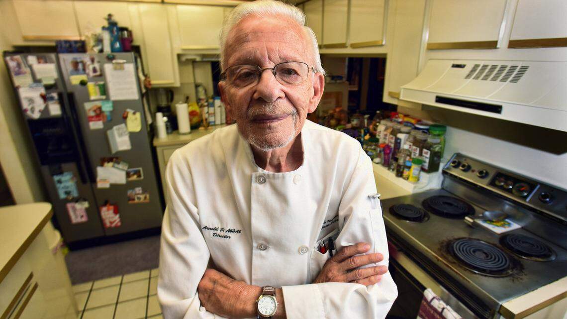 A portrait of Arnold Abbott in November 2014, when he was 90.