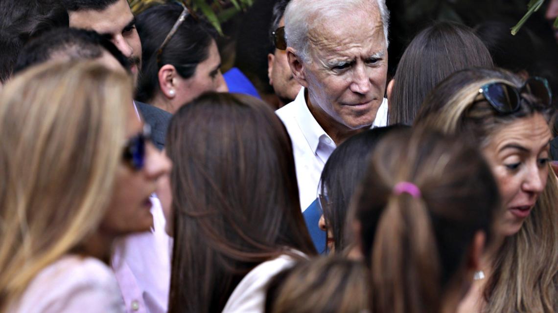 Democratic presidential candidate and former Vice President Joe Biden campaigns in Miami while visiting Ball & Chain in Little Havana for a meet-and-greet with Hispanic voters on Sunday, Sept. 15, 2019.