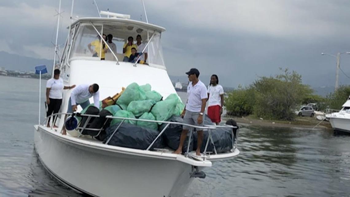 In late May, 120 people on 113 boats participated in an unusual kind of fishing tournament in Jamaica to f ish out garbage and plastics in particular out of Kingston Harbor. In all, 11,336 pounds of garbage were removed out of the harbor. Half of the garbage was plastic waste.