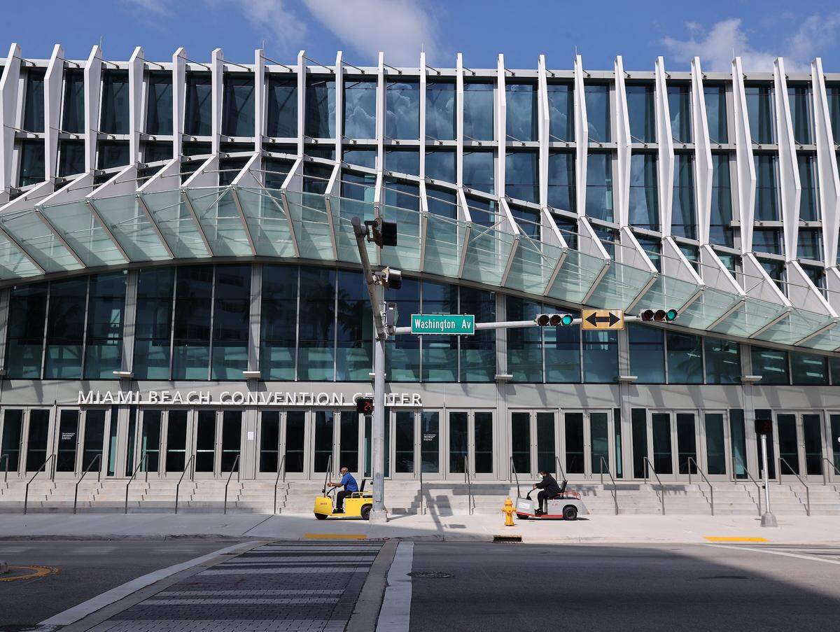 The newly renovated Miami Beach Convention Center is photographed on Tuesday, April 7, 2020.