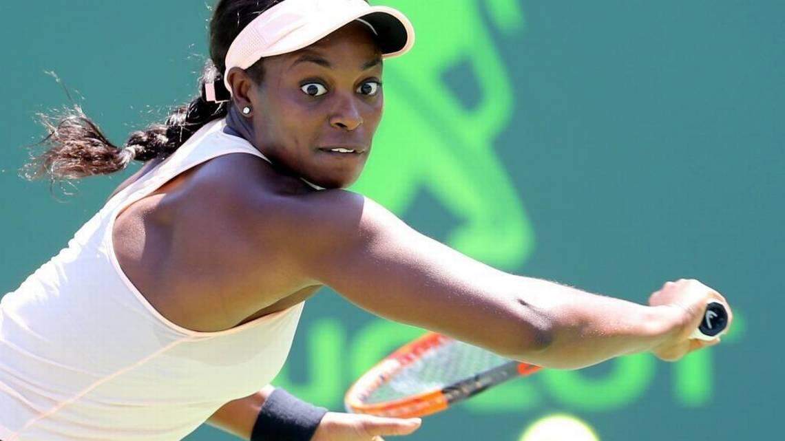 Sloane Stephens, shown at the 2018 Miami Open, will play friend Madison Keys in an all-American French Open semifinal June 7, 2018.