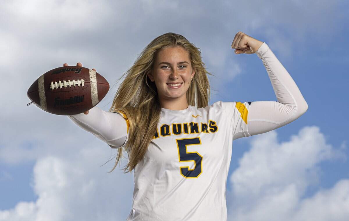 Emmi Merhi, Flag Football, St.Thomas Aquinas High School. All-Broward players photographed at Brian Piccolo Sports Park on Wednesday, May 27, 2026, in Cooper City, Fla.