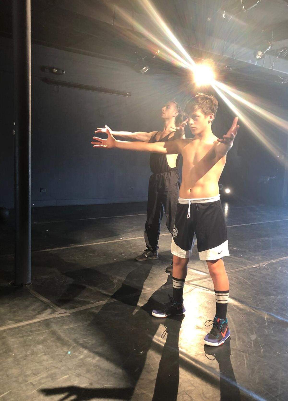 Choreographer Pioneer Winter and Izzi LieberPerson rehearse for ‘Dov,’ which plays Feb. 7 and 8 at MDC Live Arts Lab at Miami Dade College in downtown Miami.