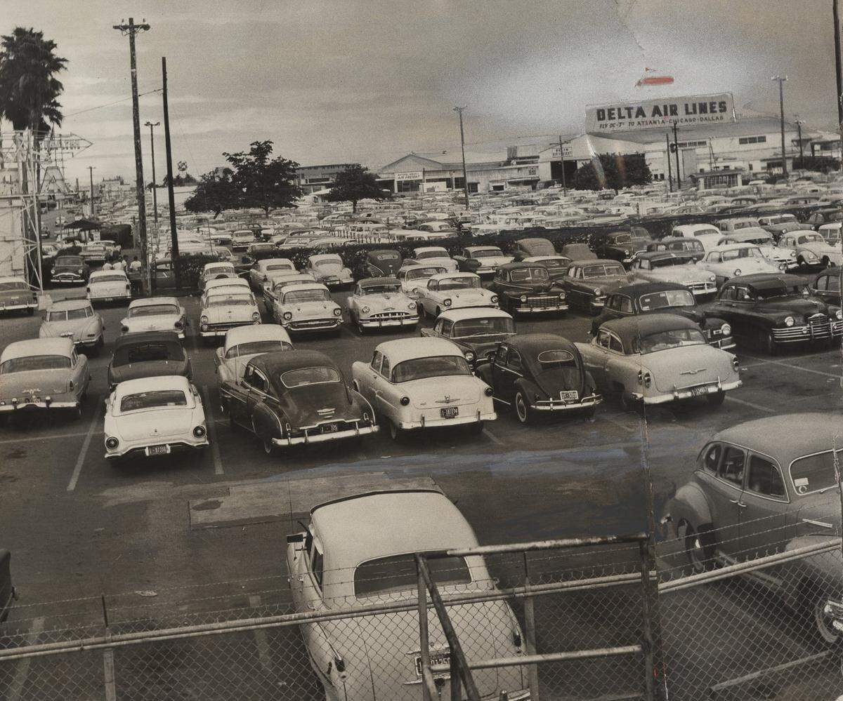 A parking lot at Delta area at Miami International Airport.