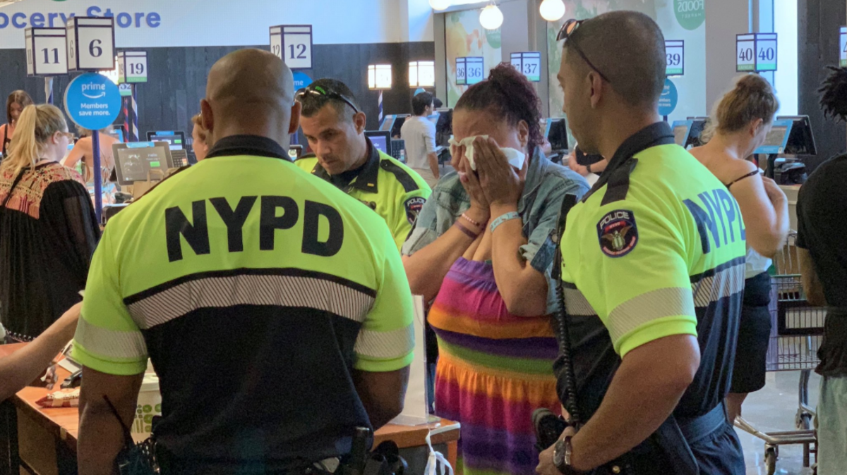 NYPD Lieutenant Louis Sojo, Officers Esanidy Cuevas and Michael Rivera decided to pay for the food of the woman who was allegedly caught shoplifting inside a Whole Foods on the 4th of July.