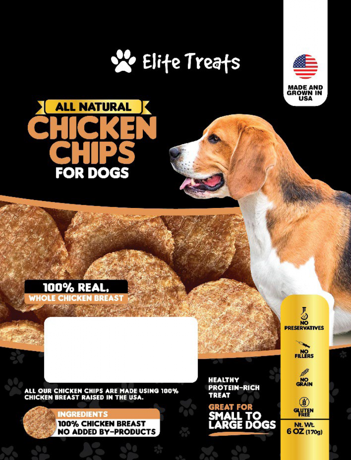Elite Treats Chicken Chips for Dogs