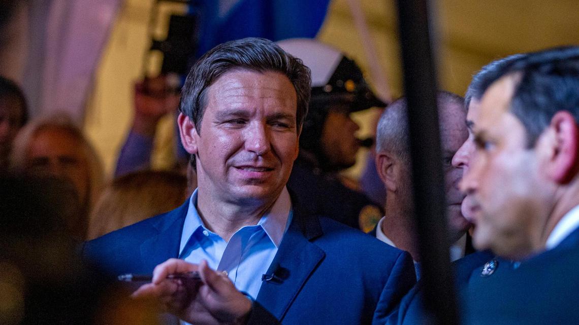 Florida Gov. Ron DeSantis at Versailles Restaurant in Miami on Wednesday, July 21, 2021.