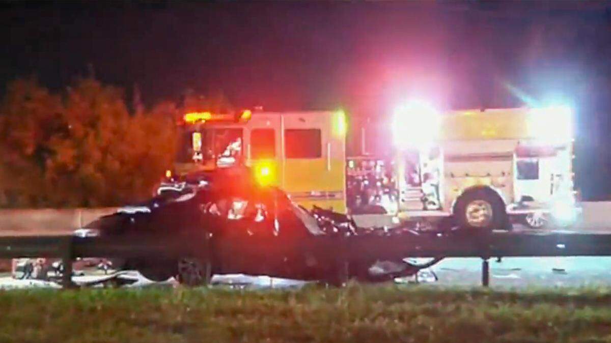 A driver was seriously injured after they lost control of their car and flew off an I-95 exit ramp, landing on the interstate below, troopers say.