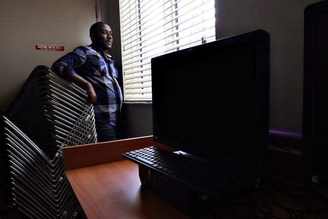 Antonio Dumay, father of Richecarde Dumay, waits for answers regarding the death of his son and two other soccer teammates Saturday morning by a driver whom police have not identified. Dumay arrived from Alabama on Monday, May 27, 2019, after hearing about his son’s death.