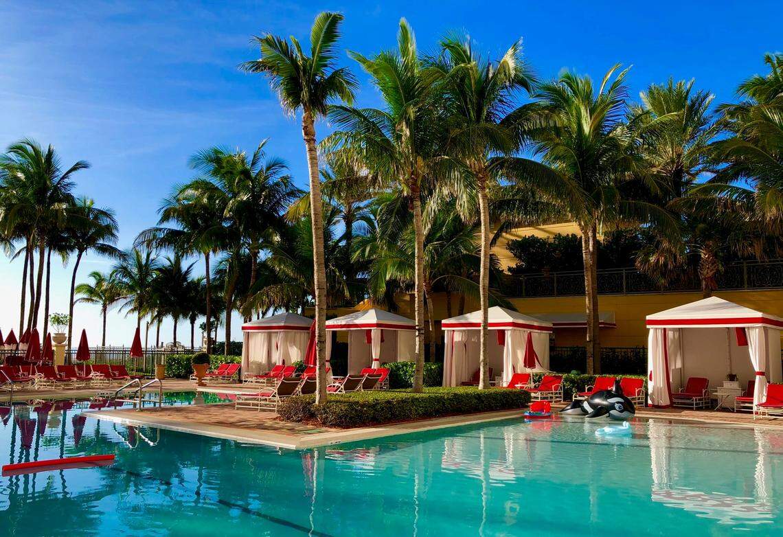 The Beach Club pool at Acqualina Resort.