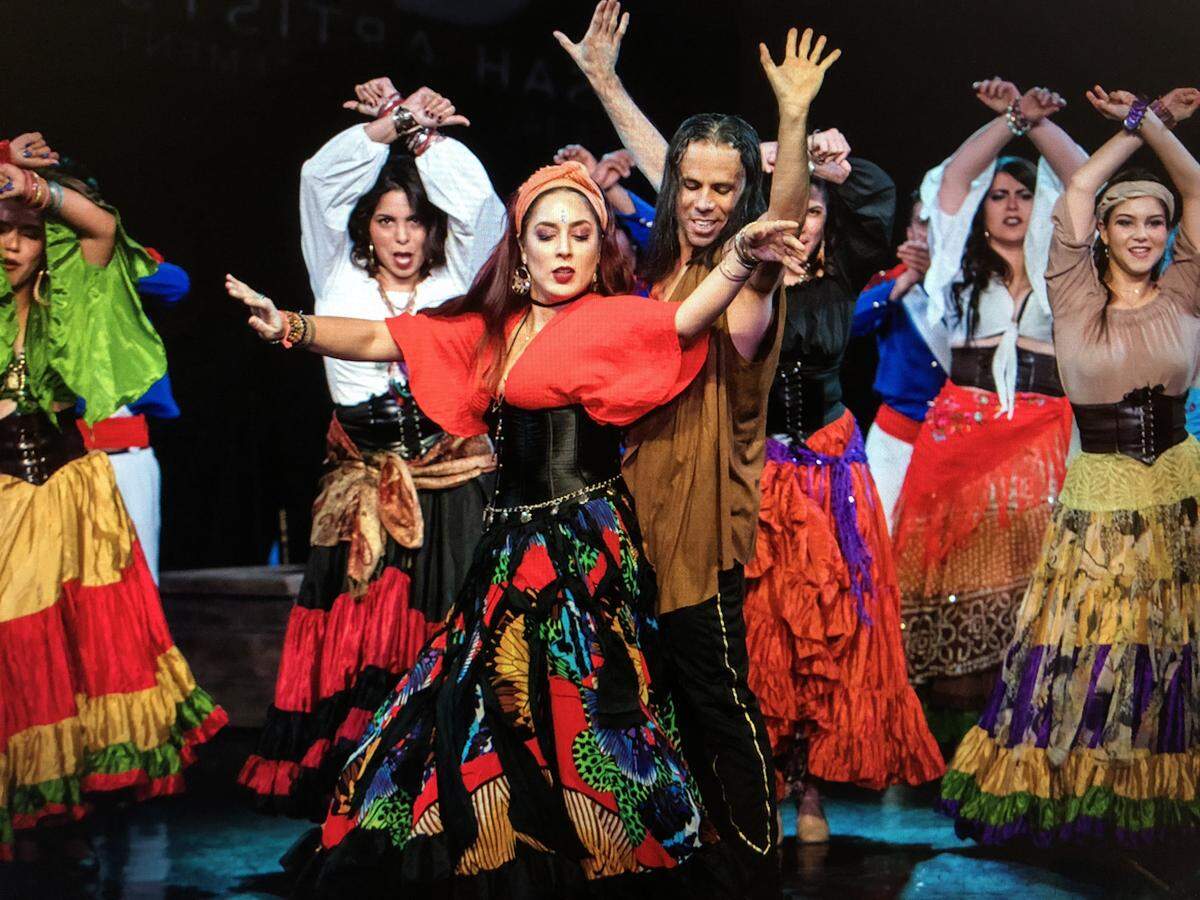 Star Lito Becerra dances with gypsy women in Sociedad Actoral Hispanoamericana’s production of “Zorro the Musical” at Miami Theater Center.
