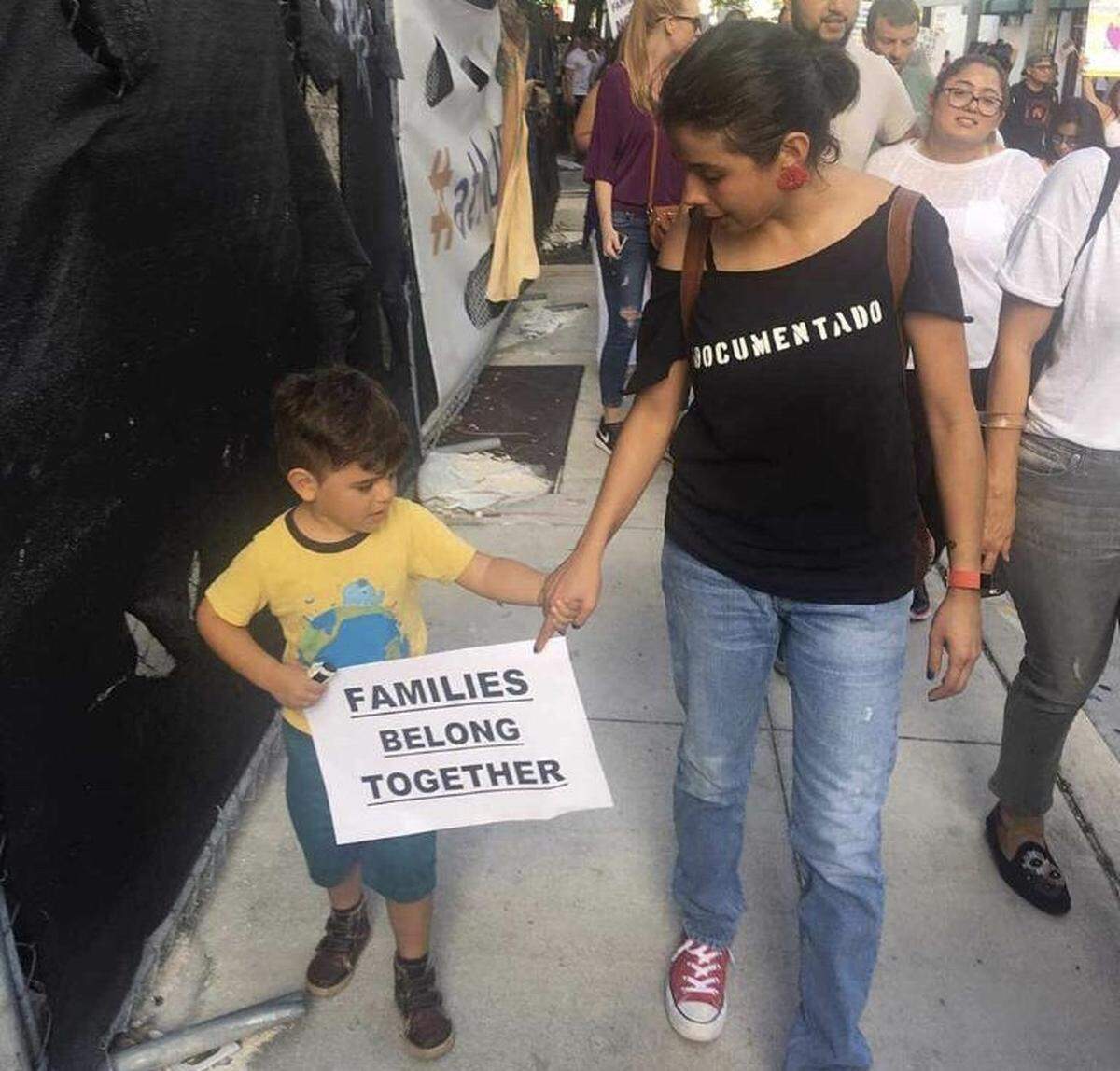 Maria Angelica Ramirez pictured in 2018 with her son Julio Gabriel.
