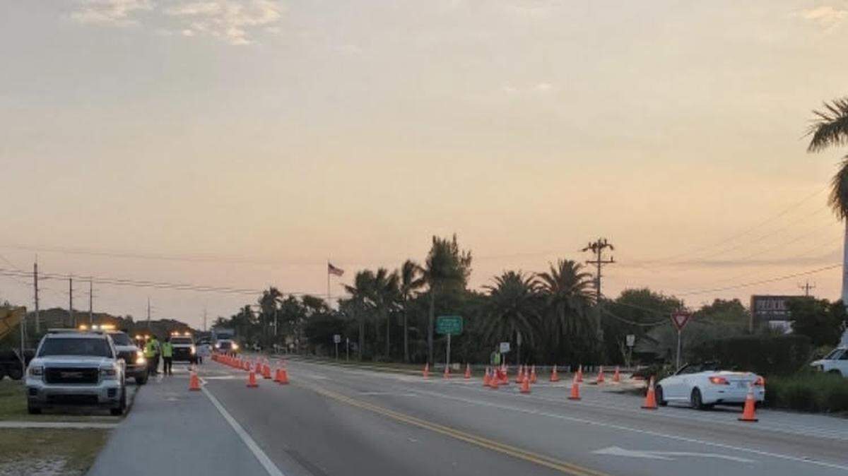 Florida Keys Aqueduct Authority workers repair a water main leak at mile marker 84.5 in Windley Key Wednesday, March 8, 2023.