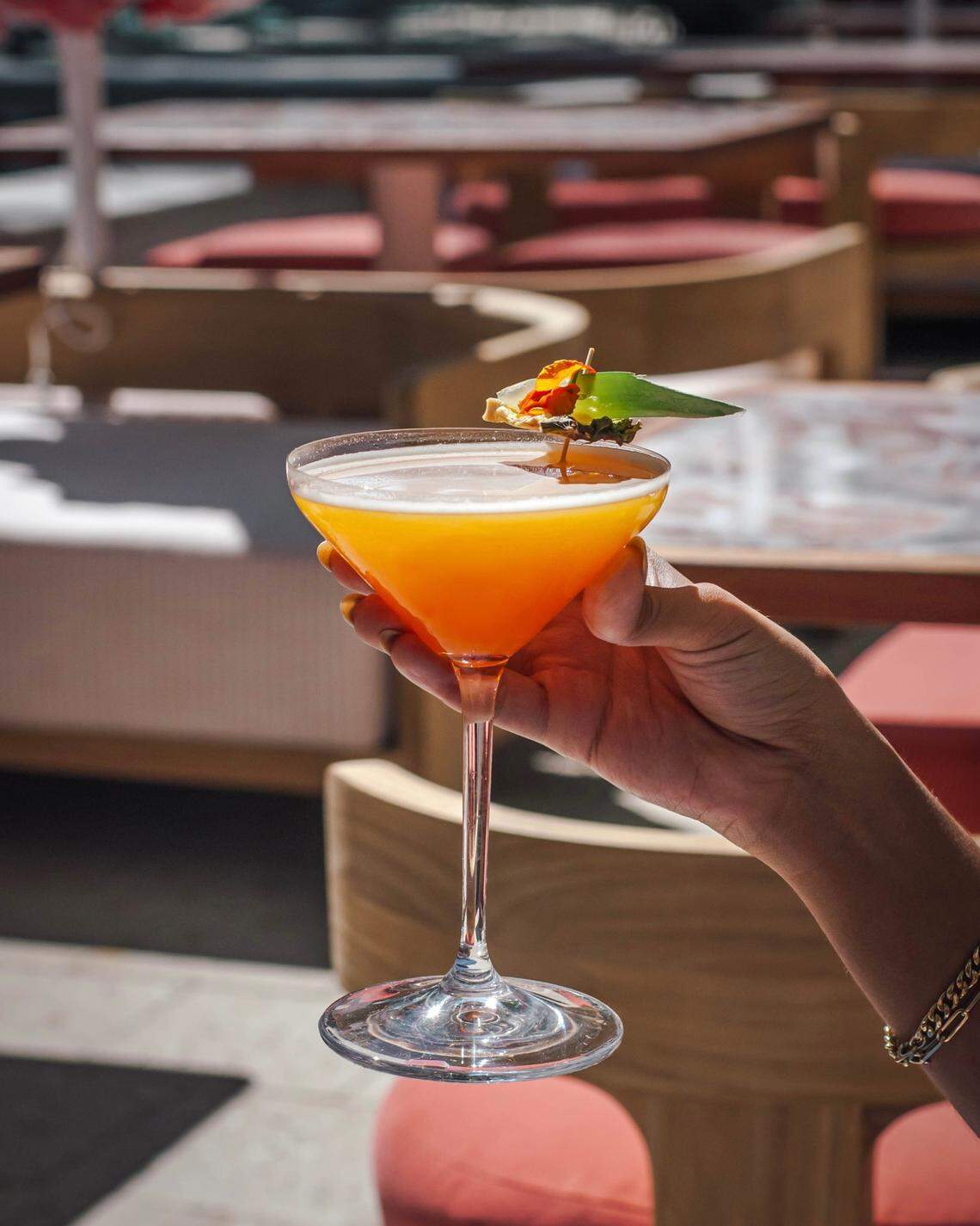 Even the cocktails — like the Apassionata — are glamorous at Sofia.