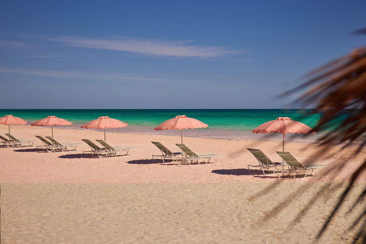 You’ll never want to leave the loungers on the beach facing sparkling blue seas.