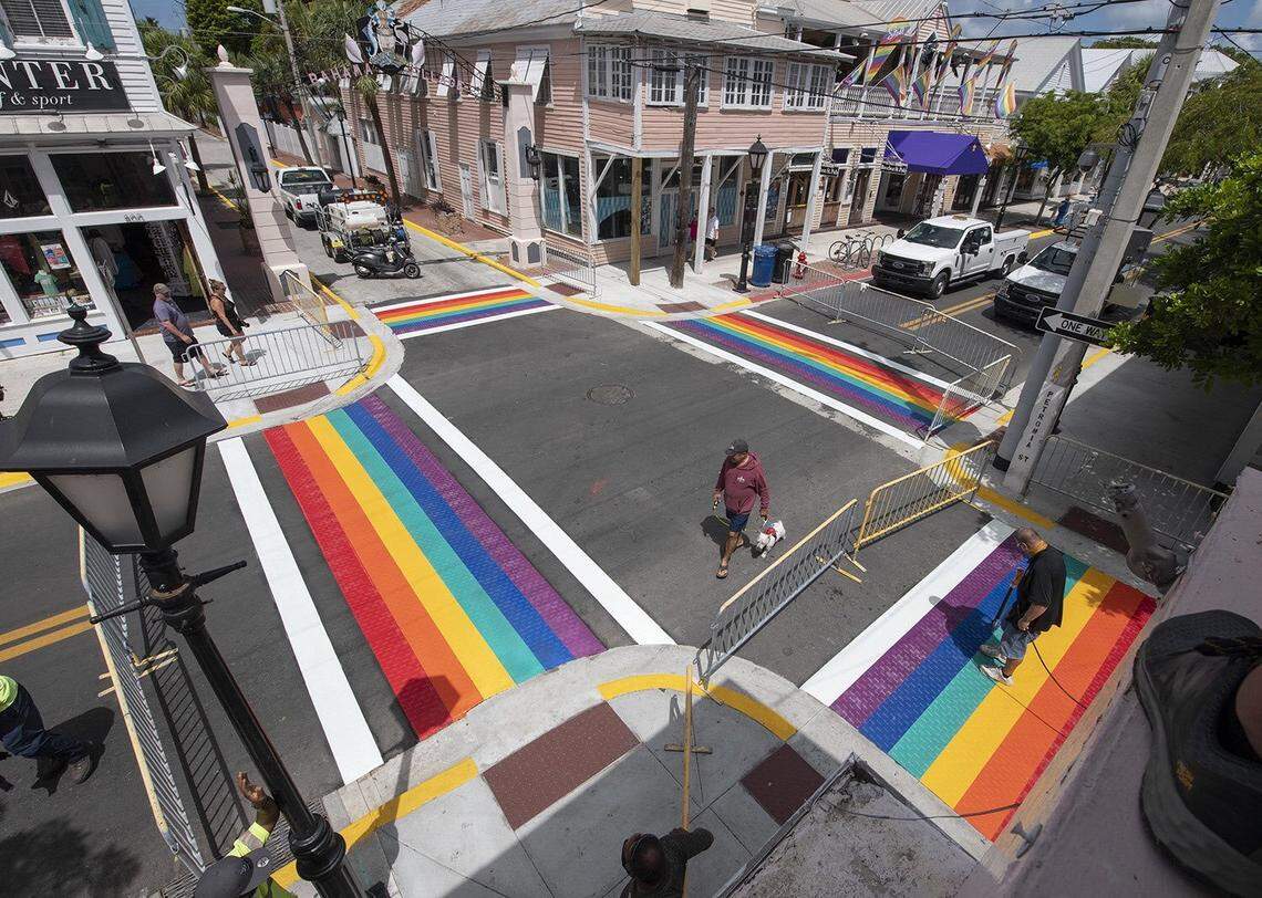 Key West installed its rainbow crosswalks at Duval and Petronia streets in 2015. Now the city is being ordered to paint over them. 