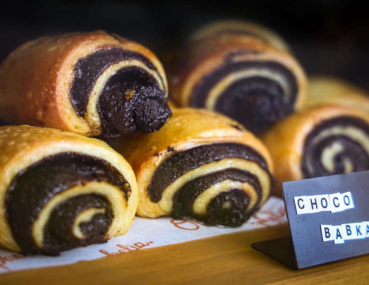 Chocolate babka is one of the popular offerings at Ophelia, a bakery set up in a Miami parking lot.