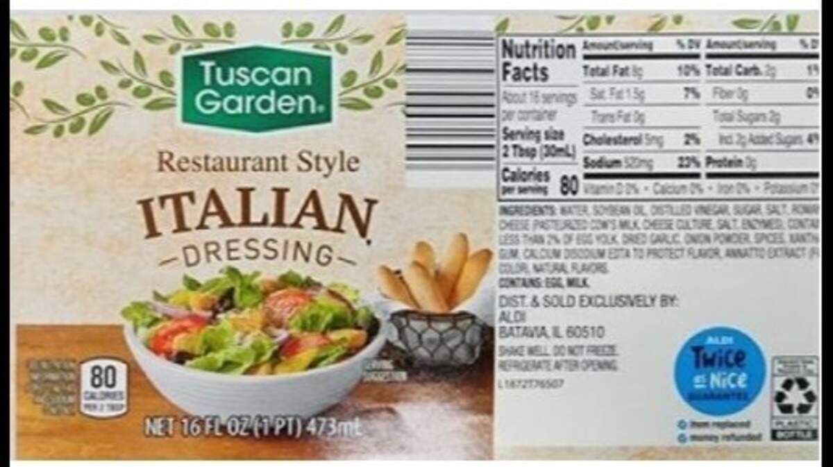 Food allergy recall: Aldi's Tuscan Garden Italian Dressing | Miami Herald Food allergy recall: Aldi's Tuscan Garden Italian Dressing | Miami Herald