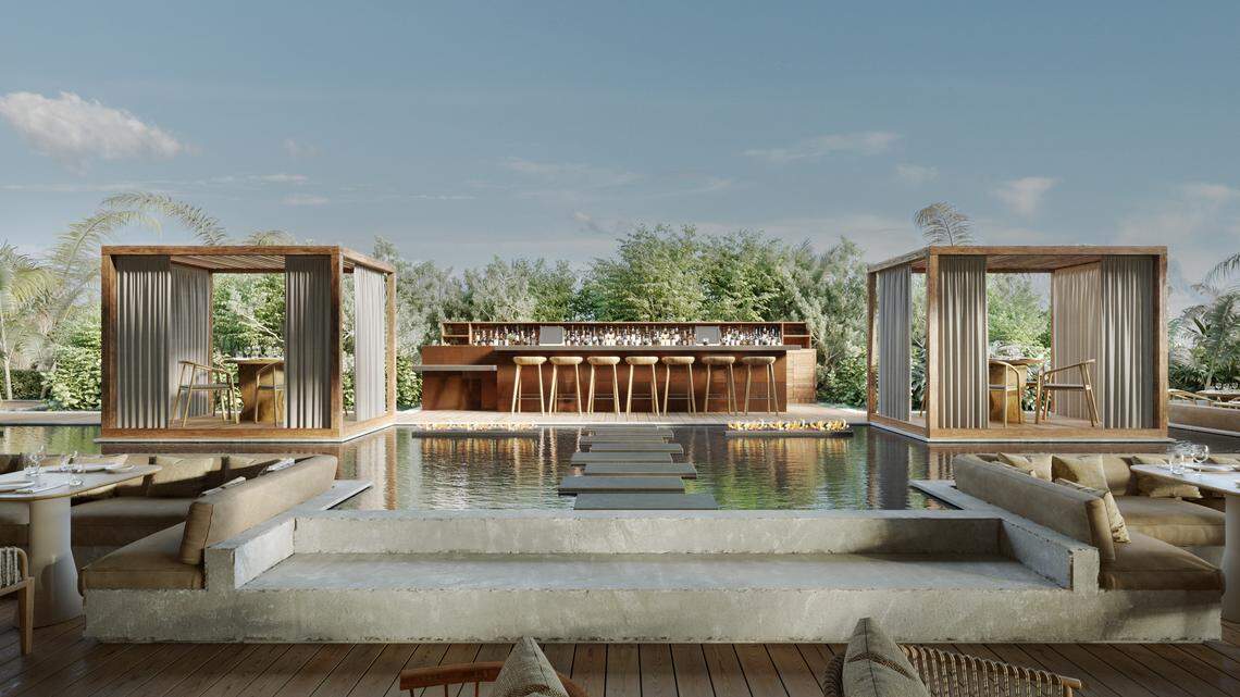 The outdoor bar at Mila.