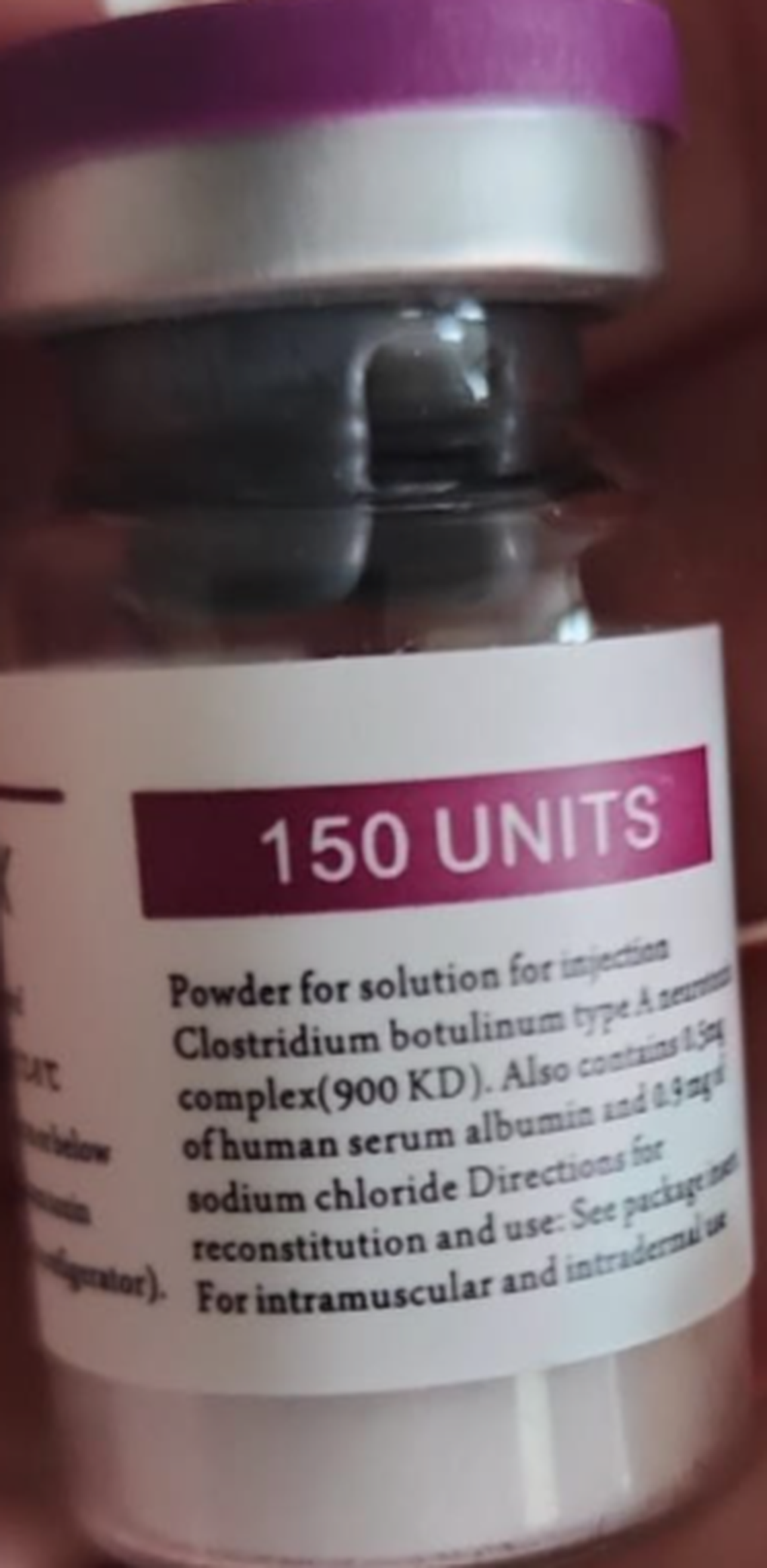 The FDA says neither of the companies that produce actual Botox have 150-unit bottles.