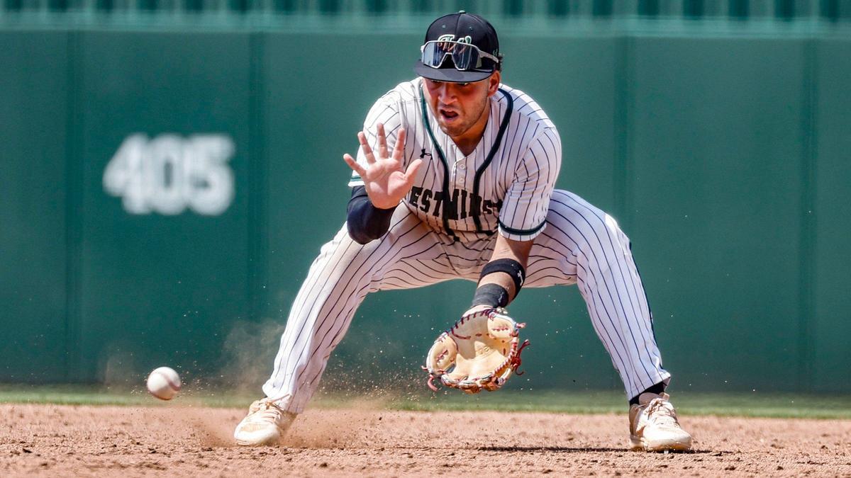 Westminster Christian School infielder William Alvarez (17) fields the ball in the seventh inning against the Jacksonville Trinity Christian Conquerors during the FHSAA Baseball Class 3A State Semifinal at Hammond Stadium in Fort Myers, Florida on on Tuesday, May 21, 2024.