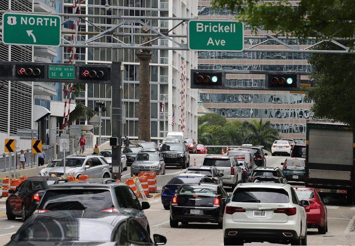 One of the many fun things you can do in Brickell is sit in traffic and count the construction cranes.