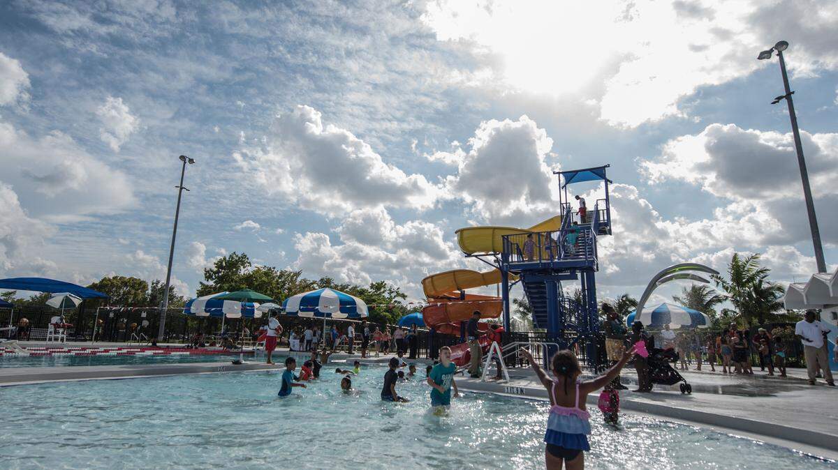 South Dade Park at 28151 SW 164 Ave has a new eight-lane swimming pool with a water slide and two new soccer spaces for pick up games.