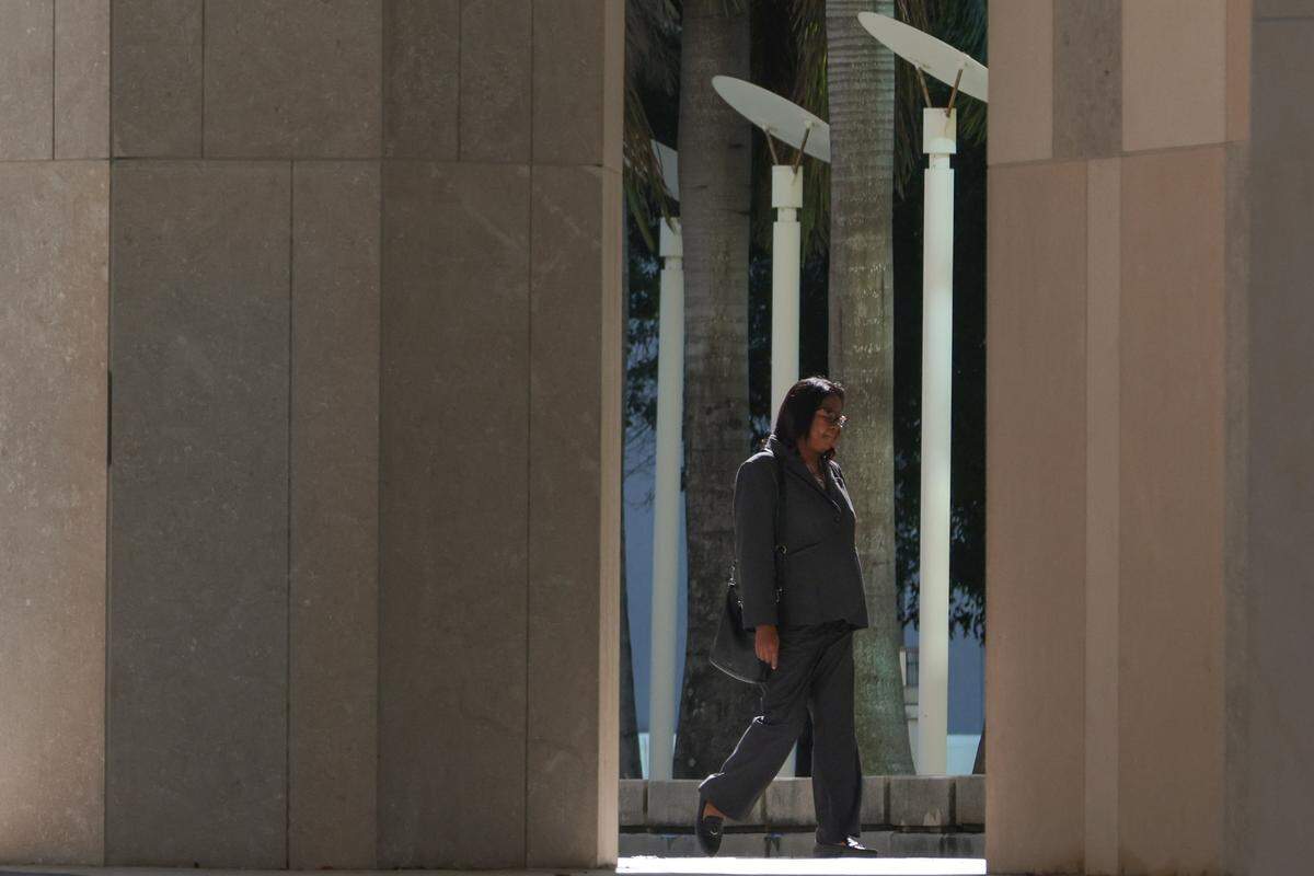 Former COO of Jackson Health Foundation Charmaine Gatlin arrives for a plea hearing at the Wilkie D. Ferguson Jr. U.S. Courthouse in Miami, Florida, Thursday, September 11, 2025. 