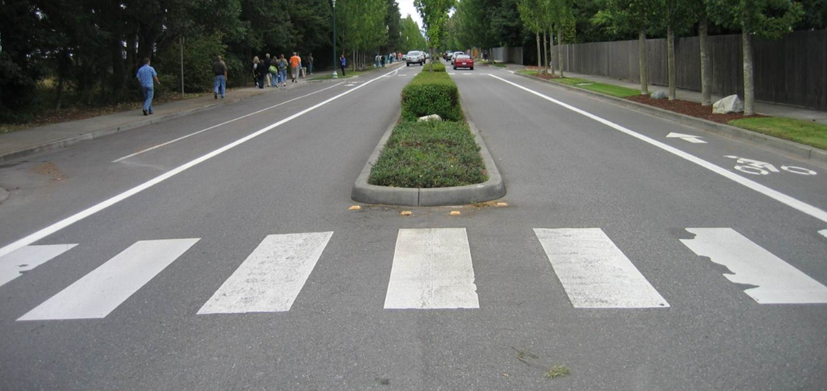 A buffered buffered one-directional bike lane with median along a portion of West Park Road could become a reality in a few years in Hollywood, Florida.