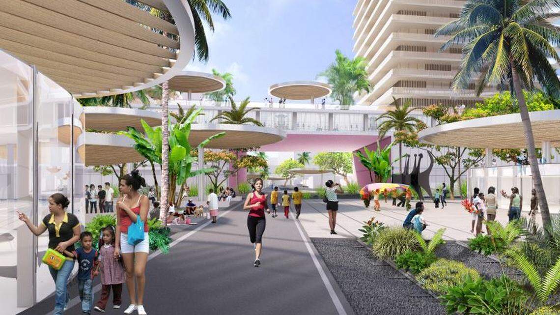A rendering of a Florida East Coast Industries development along the planned Ludlam Trail park. On Thursday, Jan. 24, 2019, Miami-Dade commissioners approved new zoning rules allowing more intense development in certain spots adjoining the county-owned trail.