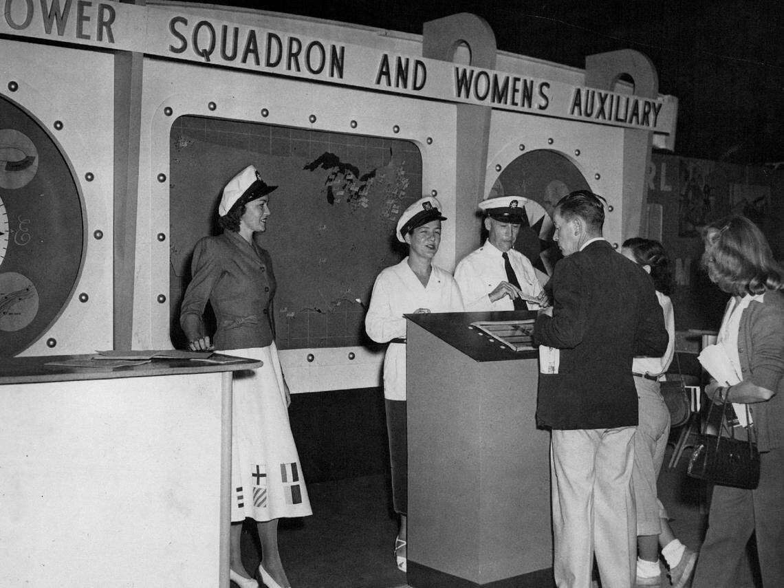 At the 1954 Miami boat show, the Miami Power Squadron and its auxiliary.