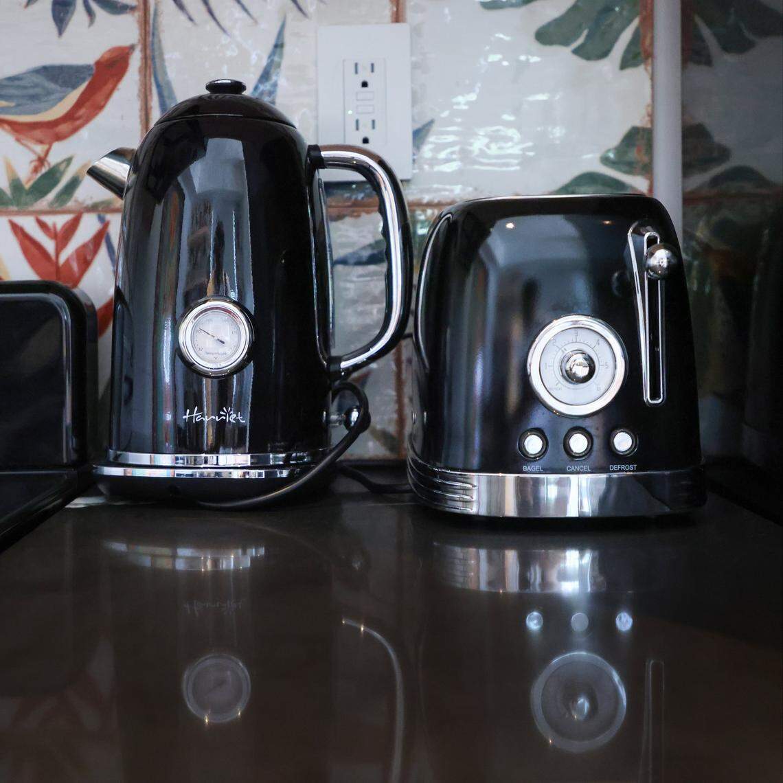 A retro-style coffee maker and toaster charm the decor of the Oceanfront Corner Suite's kitchen at Casa Cañita, a new boutique hotel on historic Ocean Drive in Miami Beach, which is set to open under the direction of designer Nicolette Bernstein, her sister, chef Michelle Bernstein, and partners. The hotel was toured ahead of its grand opening on Tuesday, April 21, 2026.