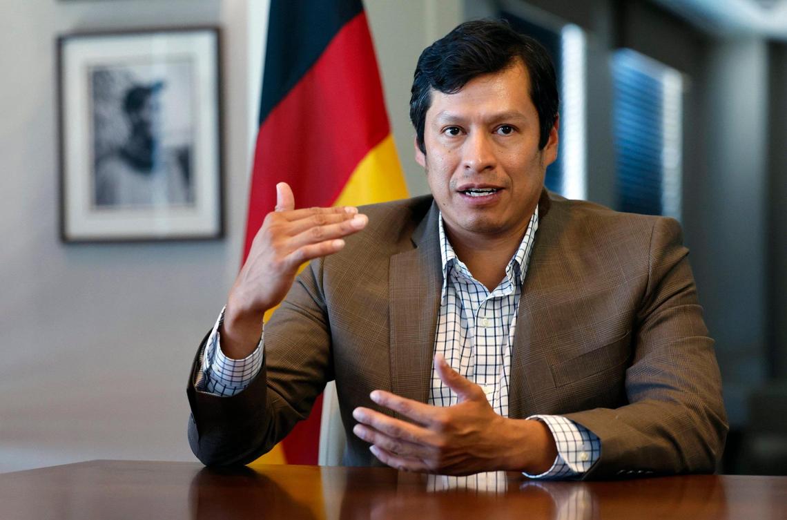 Talbert Cypress, chairman of the Miccosukee Tribe, at the Miccosukee Administration Building in Miami on Tuesday, November 21, 2023.