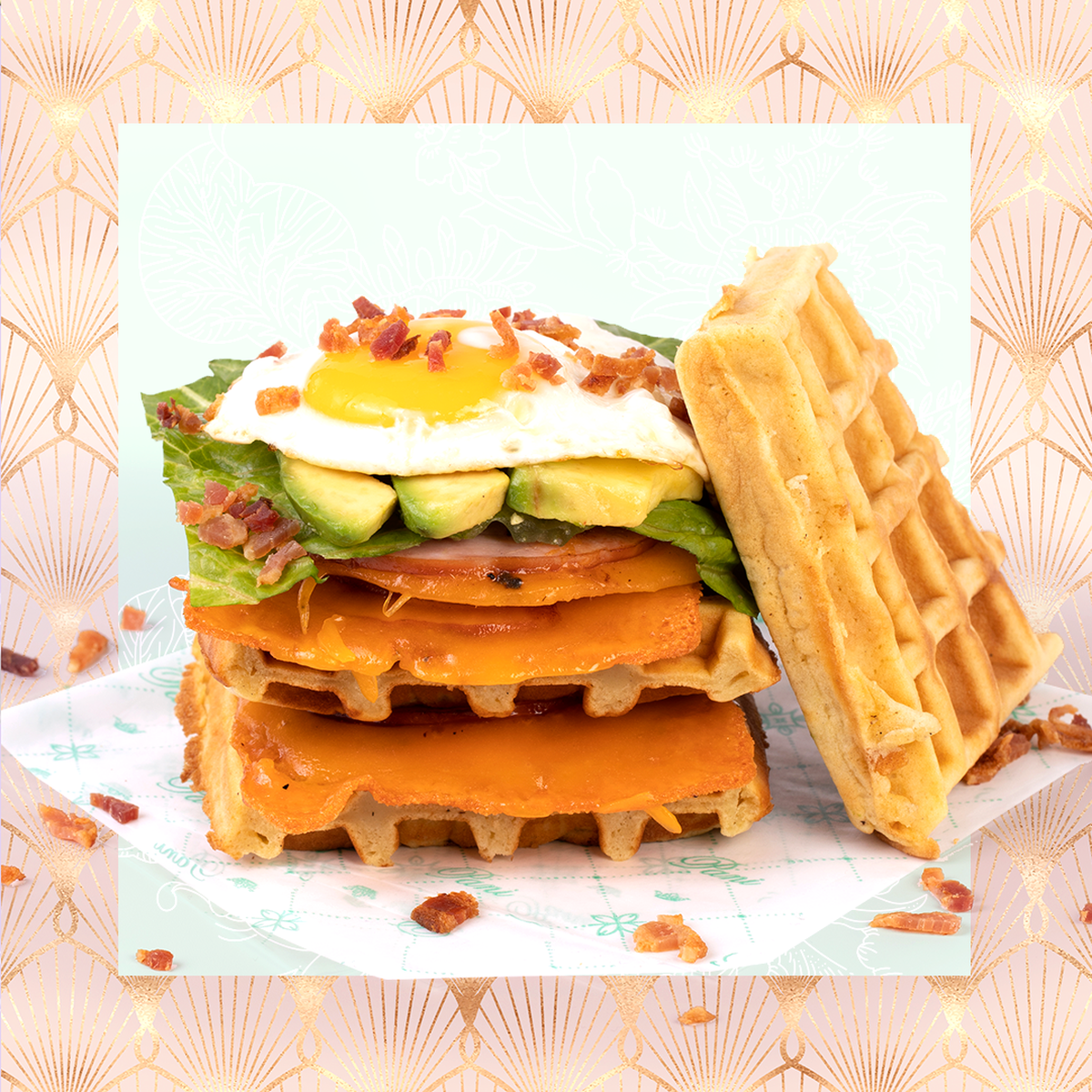 Waffles with an egg at Pani in Aventura.