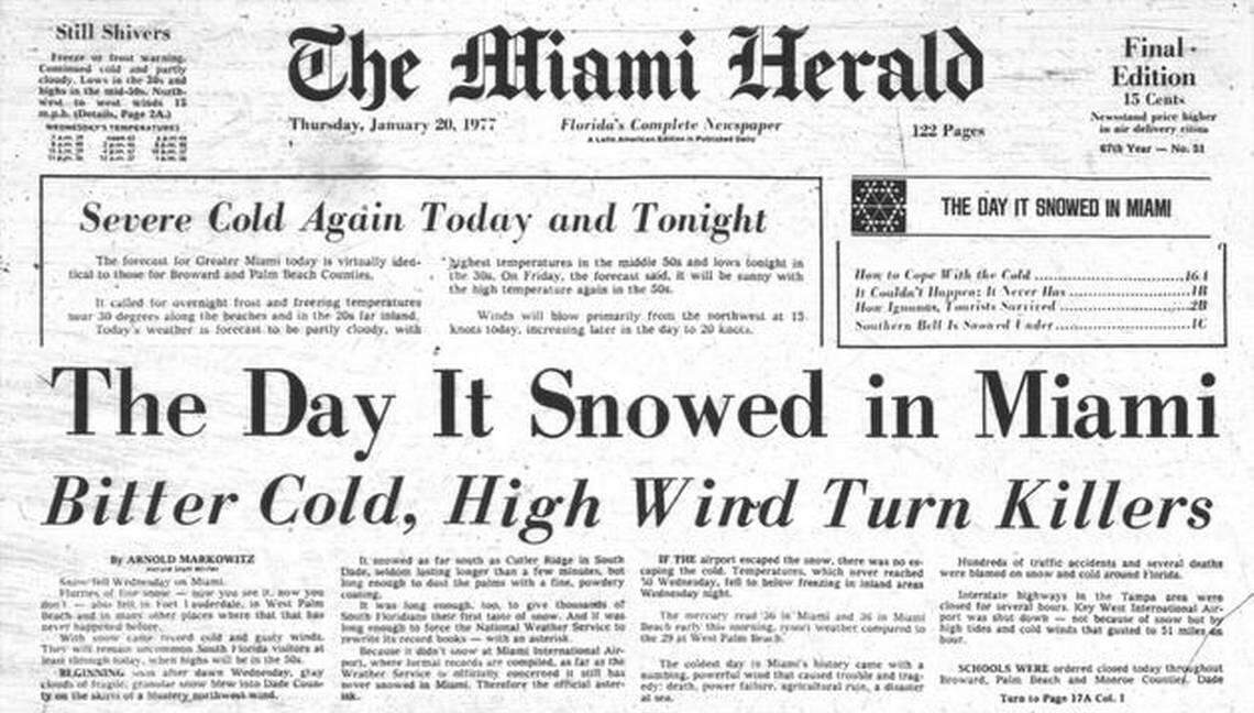 The front page from January 1977.