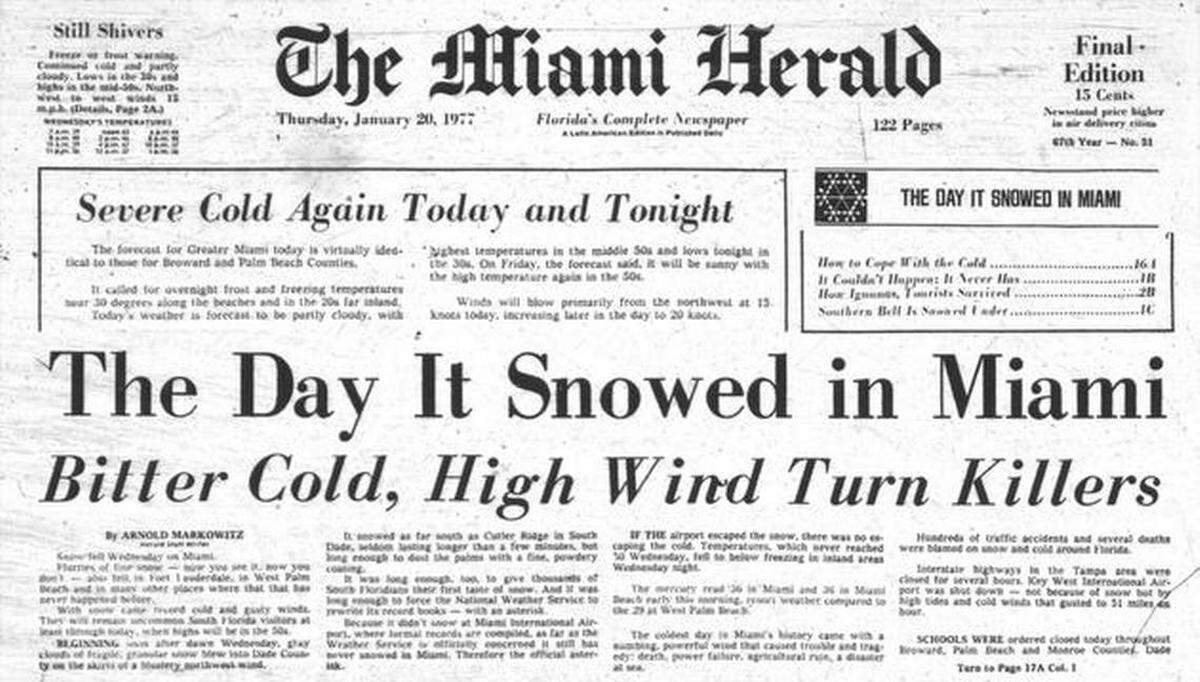 The front page from January 1977.