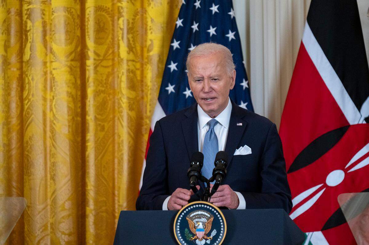 President Joe Biden and President William Ruto of the Republic of Kenya (not pictured) hold a joint press conference on Thursday, May 23, 2024 in Washington, D.C., during Ruto’s state visit to the United States.