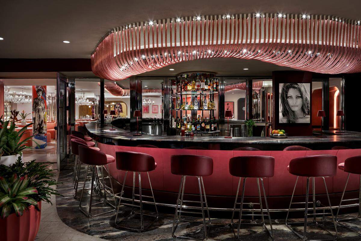 The bar at Sofia Italian restaurant in Miami’s Design District.