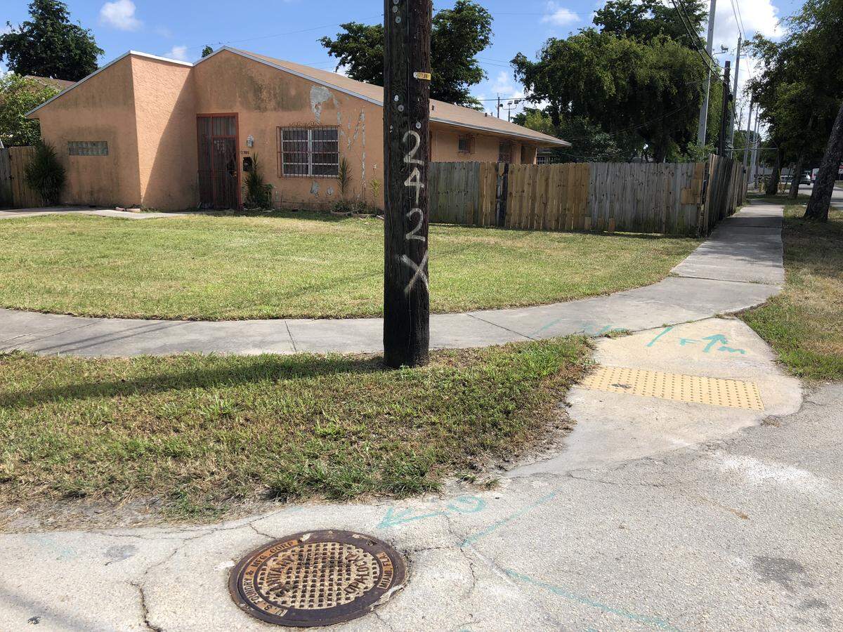 The manhole at the corner of Superior Street and 24th Avenue that residents say is always the first to overflow.