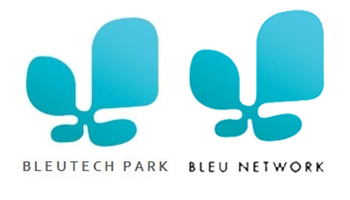 Side by side are the logos for Bleutech Park and Bleu Network.