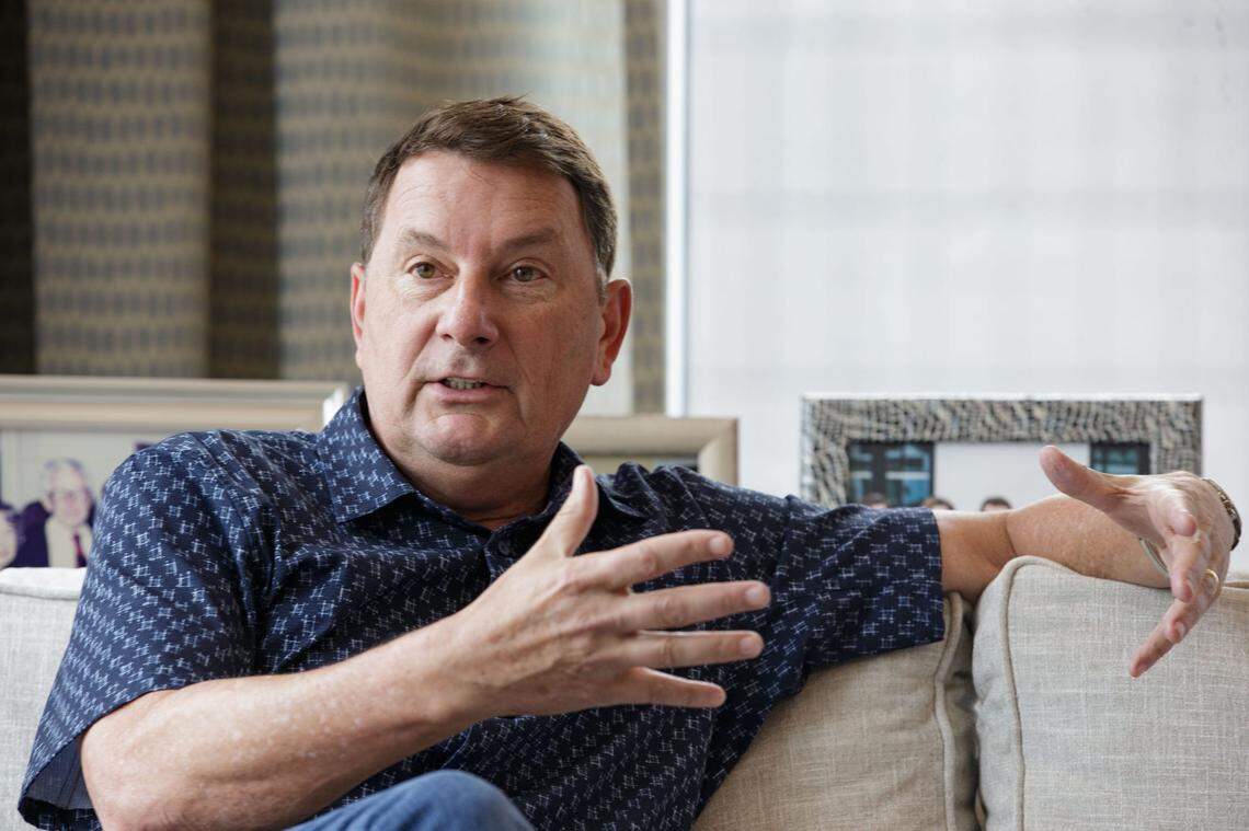 Brian Ballard discusses the development of the Tallahassee headquarters of his Ballard Partners firm on Wednesday, June 16, 2021.