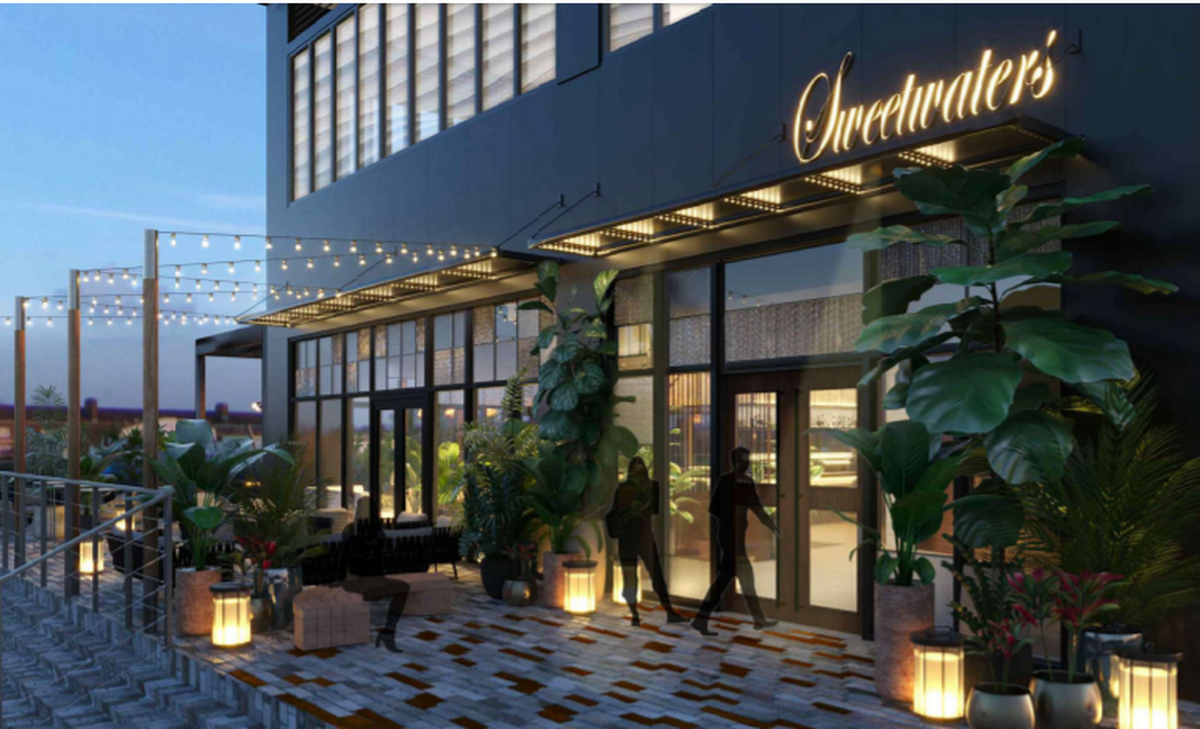 Sweetwater’s will be located at River Landing Shops & Residences at 1400 NW North River Drive Above: A rendering of the restaurant’s entrance that was submitted to the city in December 2021.