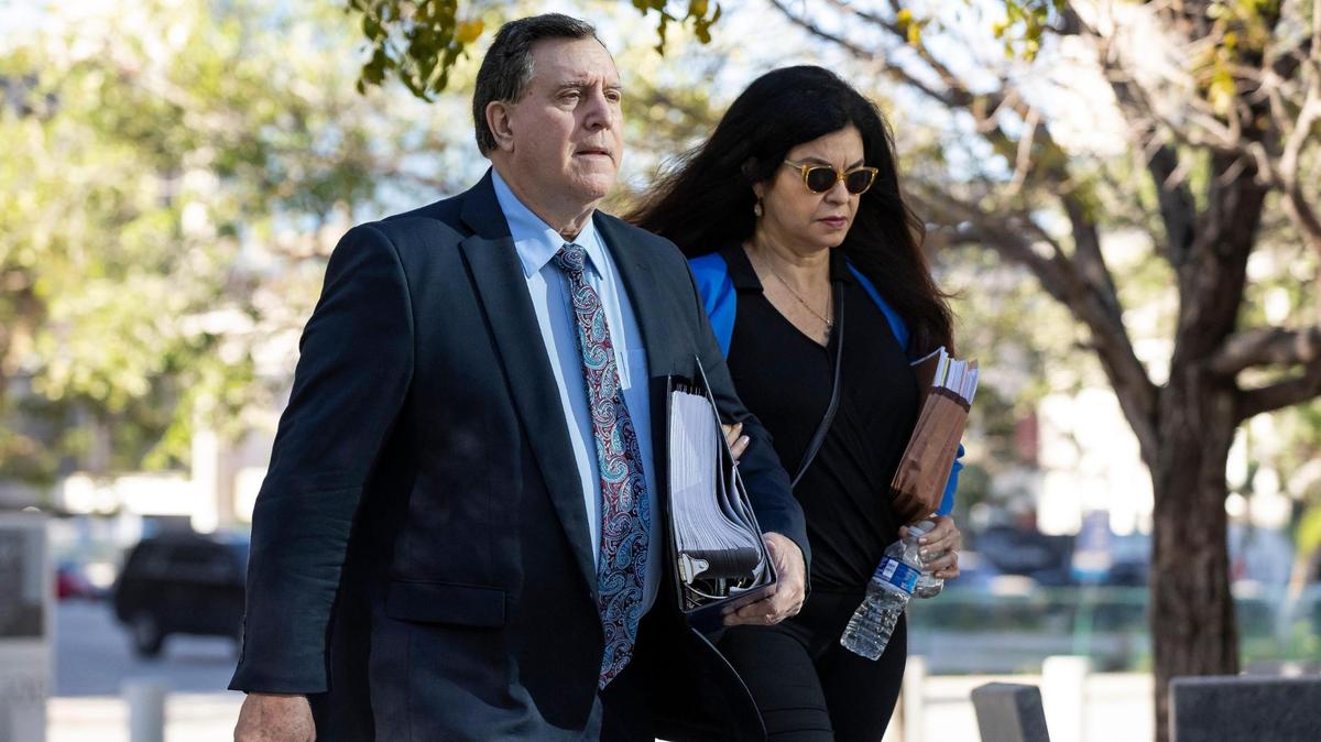 Miami Commissioner Joe Carollo arrives to federal court in Miami. Carollo has denied any wrongdoing.