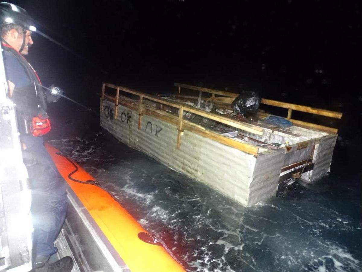 U.S. Coast Guard Cutter Pablo Valent’s crew alerted Sector Key West watchstanders of this rustic vessel about 30 miles south of Key West, Florida, July 7, 2022. They were repatriated to Cuba on July 10.