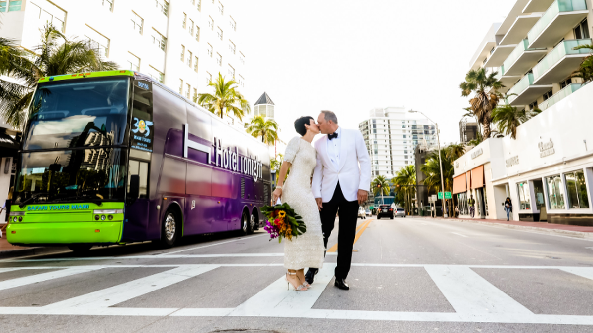 Belkys Nerey and Demetri Mouratis celebrate their March 9 wedding at The Bass in Miami Beach.