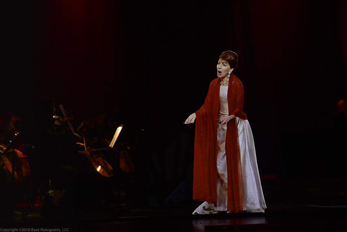 BASE Hologram interactive concert performance with Maria Callas, who died in 1977, at the Jazz at Lincoln Center on Jan. 14, 2018, in New York.
